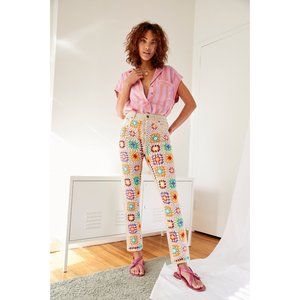 Free People Crochet Zuri Mom Jean